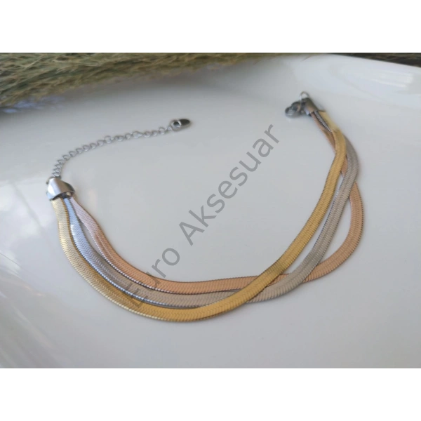 Üç Renk Çelik Bileklik