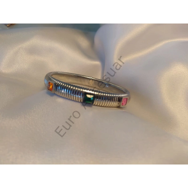 Üç Renk Taşlı Esnek Çelik Kelepçe