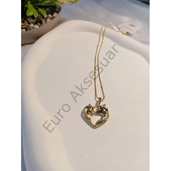 Unicorn Detaylı 14 K Xuping Kolye