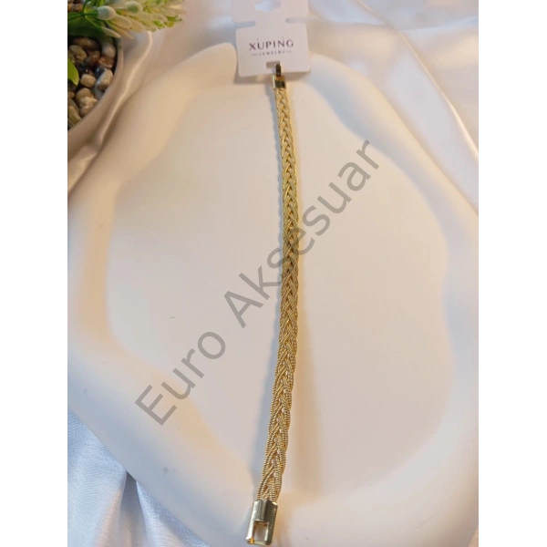 Vip Örgü Detaylı Bileklik 14 K