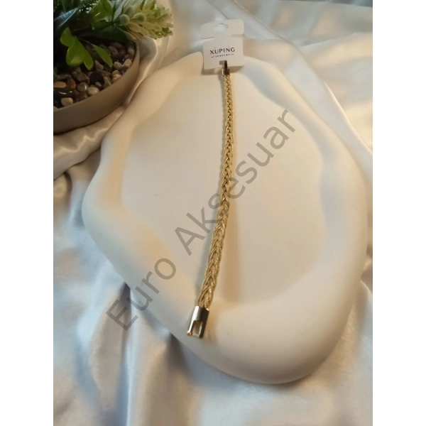 Vip Örgü Detaylı Bileklik 14 K