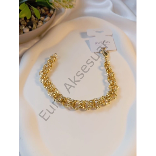 VIP SİMLİ ZİNCİR DETAYLI BİLEKLİK 14K