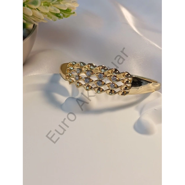 Vip Taş Detaylı Kelepçe Bileklik