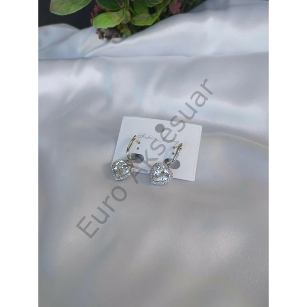 Vip Taşlı Kalp Küpe