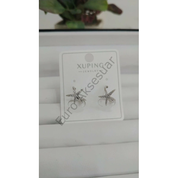 Xuping Zirkon Taşlı Yıldız Detaylı Küpe