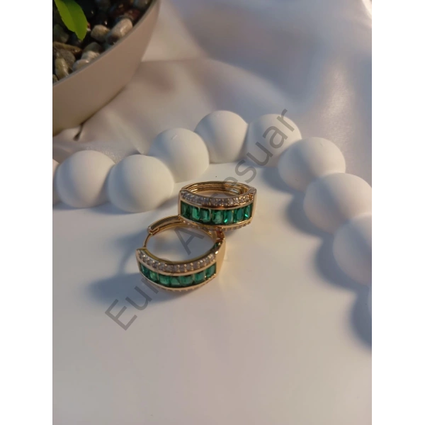 Yeşil Taş Detaylı Xuping Jewelry Küpe