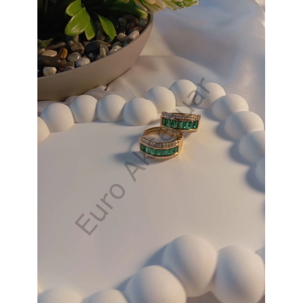 Yeşil Taş Detaylı Xuping Jewelry Küpe