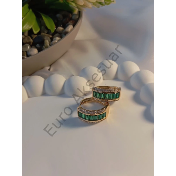 Yeşil Taş Detaylı Xuping Jewelry Küpe