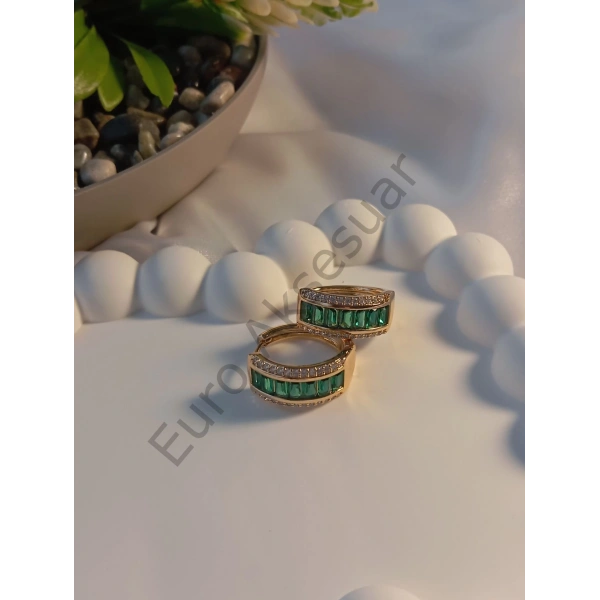 Yeşil Taş Detaylı Xuping Jewelry Küpe