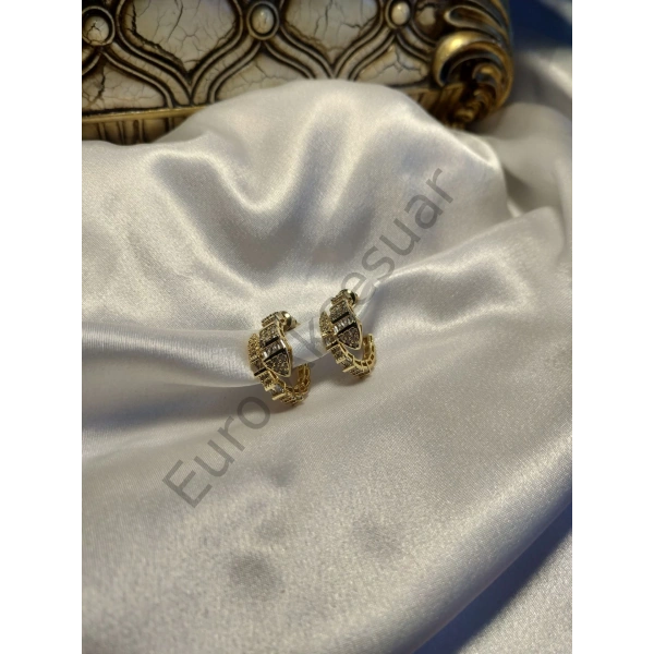 Yılan Detaylı VIP Küpe