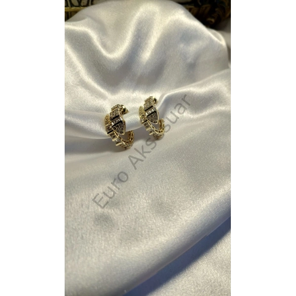 Yılan Detaylı VIP Küpe