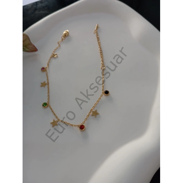 Yıldız Detaylı Çelik Halhal