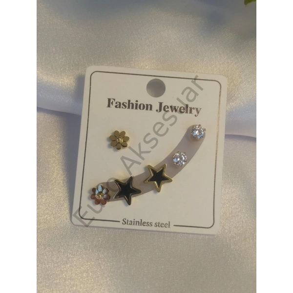 Yıldız Figürlü Çoklu Küpe