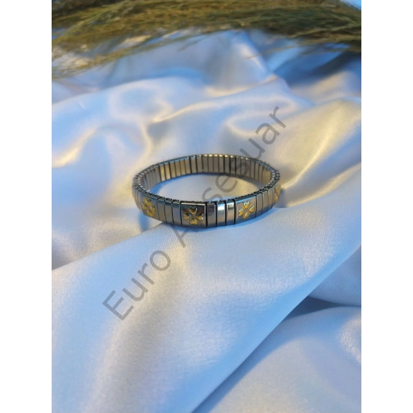 Yonca Figürlü İtalyan Esnek Bileklik