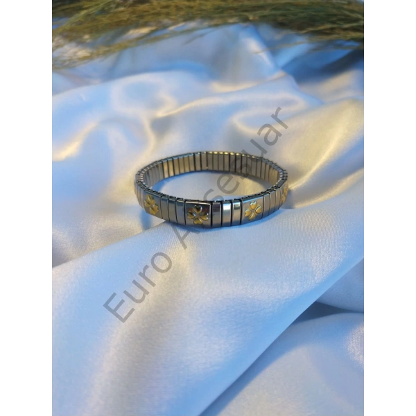 Yonca Figürlü İtalyan Esnek Bileklik