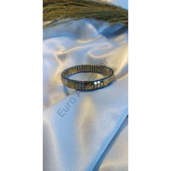 Yonca Figürlü İtalyan Esnek Bileklik