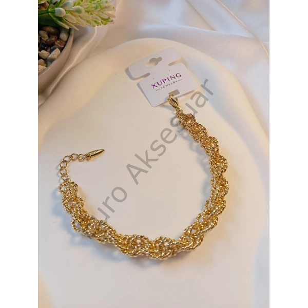 Zincir Detaylı Vip Bileklik 14 K