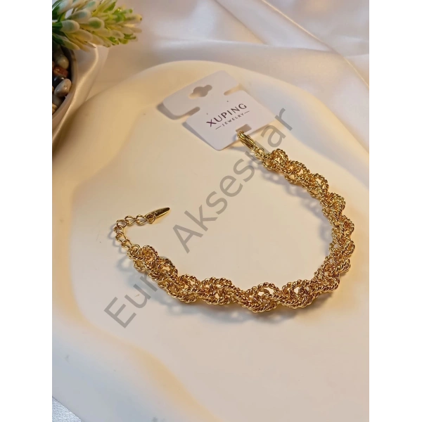 Zincir Detaylı Vip Bileklik 14 K