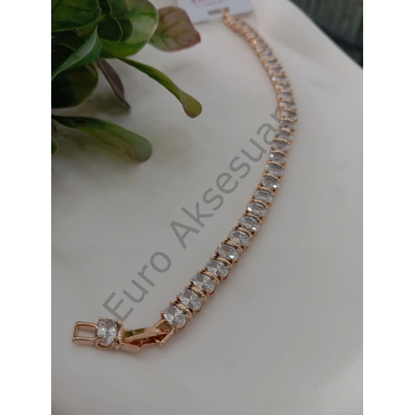 Zirkon Taşlı Rose Vip Bileklik