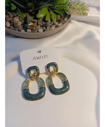 Yeşil Porselen Küpe