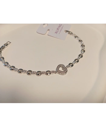 Gümüş Renk Kalp Detaylı Xuping Jewelry Bileklik