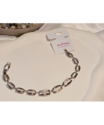 Gümüş Renk Zirkon Taşlı Dikdörtgen Detaylı Vip Bileklik - Euro Aksesuar