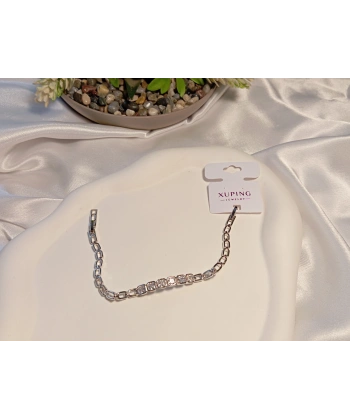 Zirkon Taşlı Gümüş Renk Xuping Jewelry Bileklik 17-19 cm