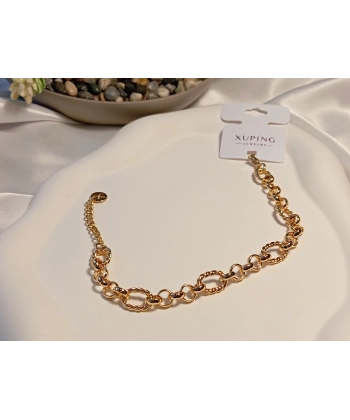 Xuping Rose Renk Burgu ve Düz Geçişli Zincir Bileklik 18-23 cm