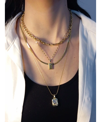 Gold Elegance 4lü Çelik Kolye