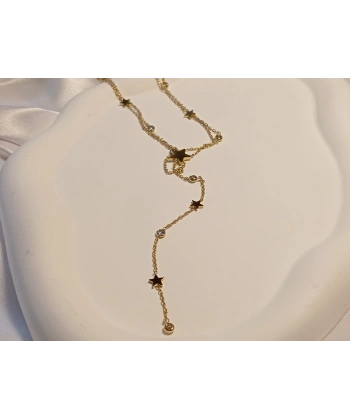 14 K Kaplama Zirkon Taşlı Yıldız Detaylı Y Kolye