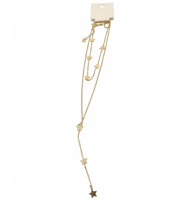 Minimal Yıldız Detaylı Çelik Y Kolye