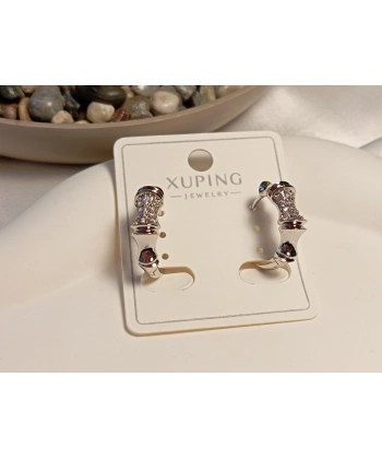 Xuping Taş Detaylı Boğumlu Halka Küpe (2 cm)