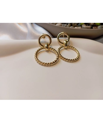 Luxury Jewelry Gold Kaplama Geçmeli Burgu Halka Küpe (4 cm)