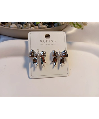 Xuping Gümüş Kaplama Zirkon Taşlı Fiyonk Küpe (1,5 cm)