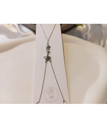 Gümüş Kaplama Zirkon Taşlı Çift Yıldız Şahmeran