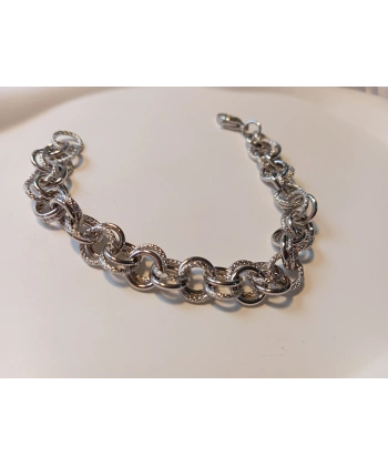 Xuping 19cm Gümüş Kaplama Özel Dokulu Halka Bileklik - Euro Aksesuar