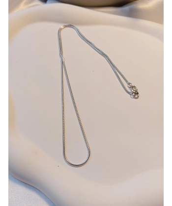 Euro Aksesuar Gümüş Kaplama İnce Snake (Yılan) Zincir Kolye - Zarafetin Simgesi