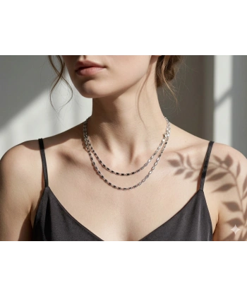 Euro Aksesuar Xuping Gümüş Renk Lazer Kesim 45 CM Kolye Zinciri