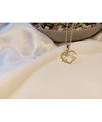 Xuping Jewelry 14 Ayar Gold Kaplama Kelebekli Kalp Kolye - 45 cm