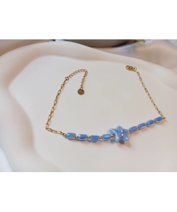 Euro Aksesuar Çelik 14 Ayar Altın Kaplama Mavi Yıldız Detaylı Halhal (23-28 cm)