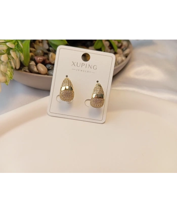 Xuping Jewelry Zirkon Taşlı Lüks Damla Küpe - 1,5 cm
