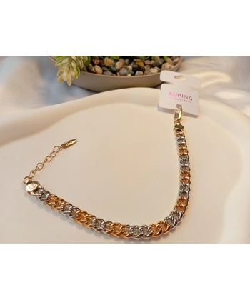 Xuping Rose ve Gümüş Renk Geçişli Modern Zincir Bileklik (19-22 cm)