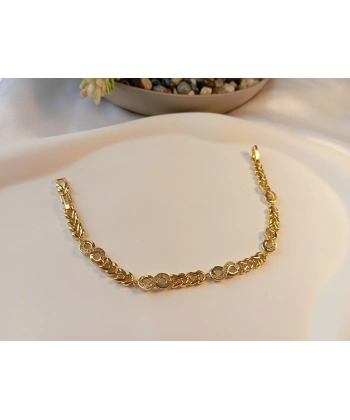 Xuping 14 Ayar Altın Kaplama Zirkon Taşlı Sonsuzluk Figürlü Zarif Bileklik (17-19 cm)