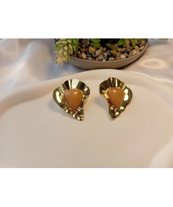 Vintage Serisi Dövme Metal Dokulu Büyük Boy Küpe - 5 cm