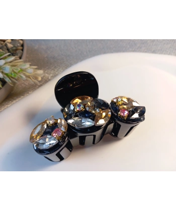 Euro Aksesuar Lüks Kristal Taşlı ve Markiz Kesim Cam Detaylı Büyük Boy Mandal Toka