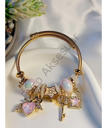 Anahtar Figürlü Charm Bileklik