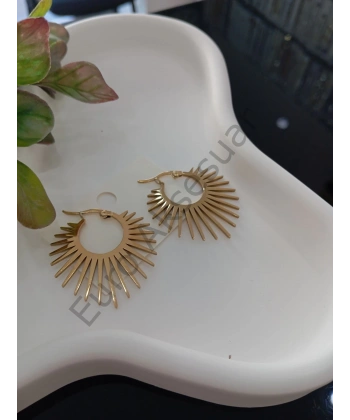 Antik Güneş Model Çelik Küpe