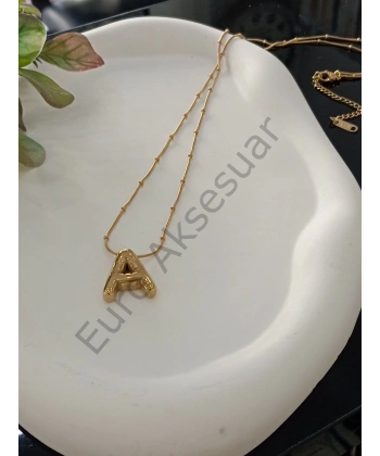 ÇELİK A BALON HARF KOLYE 60 CM