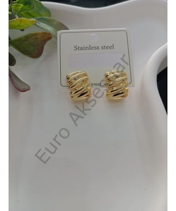 Çelik Balon Tırtıklı Küpe