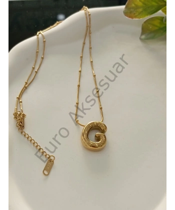 ÇELİK G BALON HARF KOLYE 60 CM